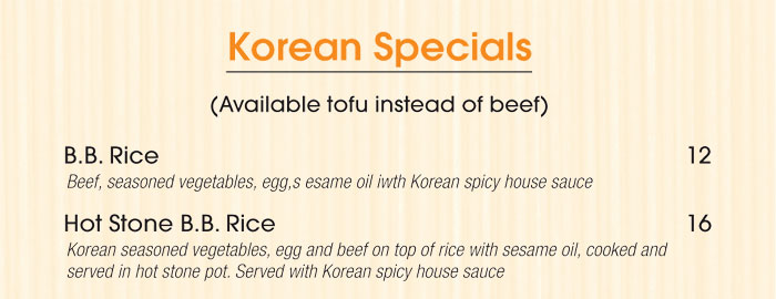 Korean Lunch Specials